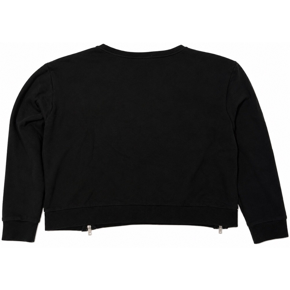 H&M New York Graphic Sweatshirt Women's Small Black Zip Detail Crewneck - Picture 2 of 4